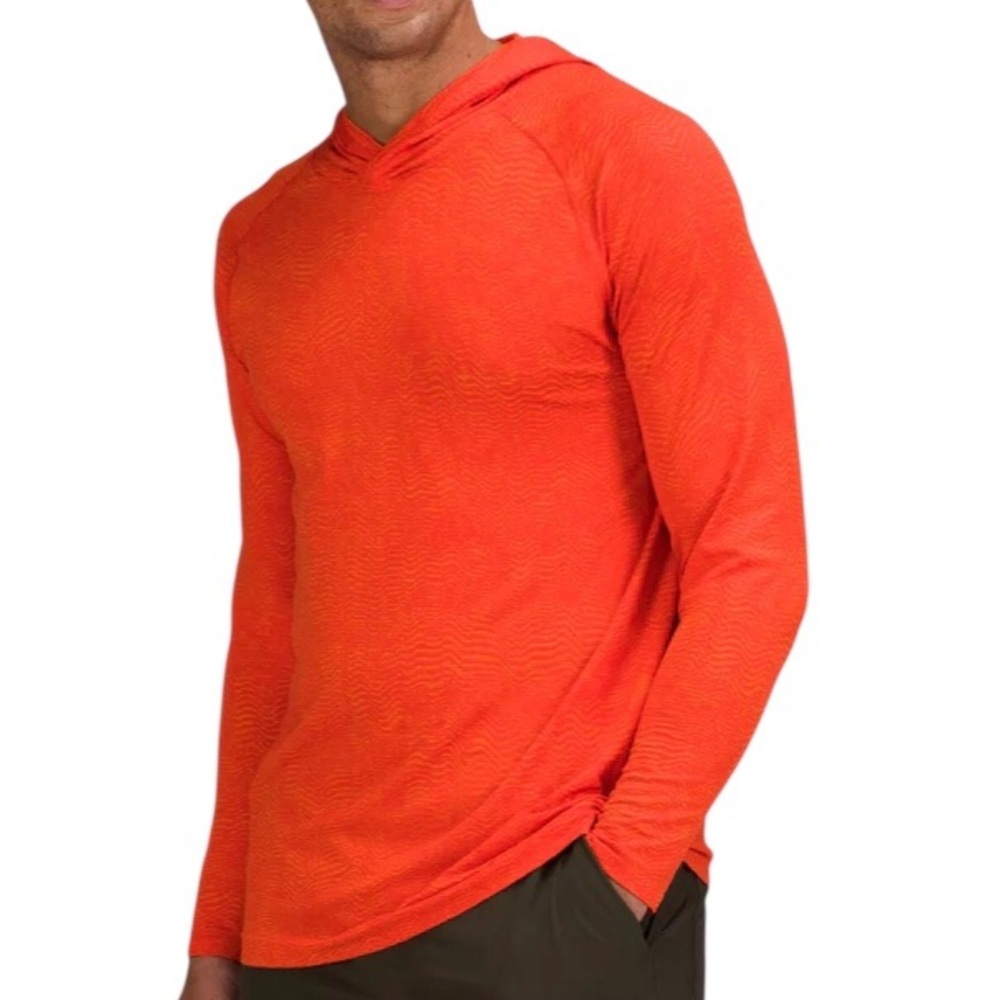 Lululemon Metal Vent Tech Hoodie Orange Long Sleeve Training Workout Men's Large